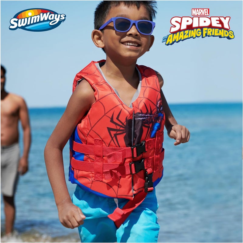 SwimWays Marvel Swim Trainer Life Jacket, US Coast Guard Approved Life Vest Kids Swim Vest, Pool Floats & Life Jackets for Kids 33-55 lbs, Spidey - Image 2